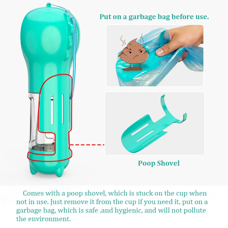 Portable Dog Water Bottle 3 In 1