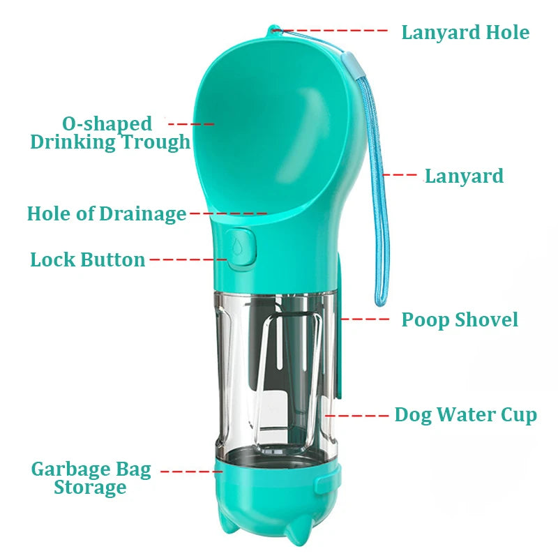 Portable Dog Water Bottle 3 In 1